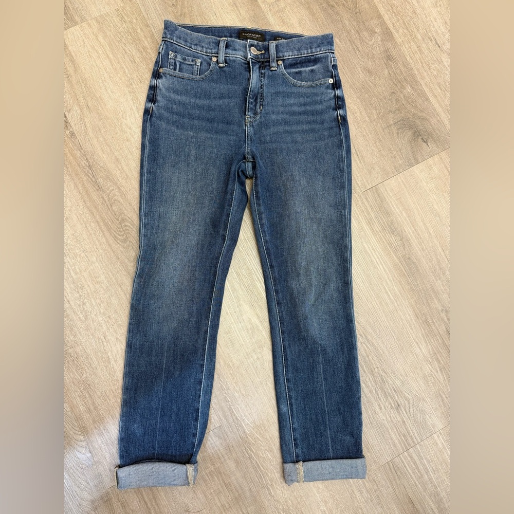 Banana Republic High Waisted Dark Blue Straight Leg Jeans Size 26 Women’s Denim